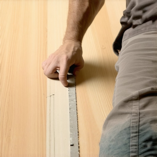 Close-up of professional flooring installation with precise cuts and seamless joints