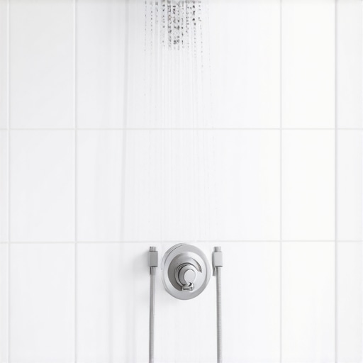 Elegant bathroom shower with modern tiles and fixtures