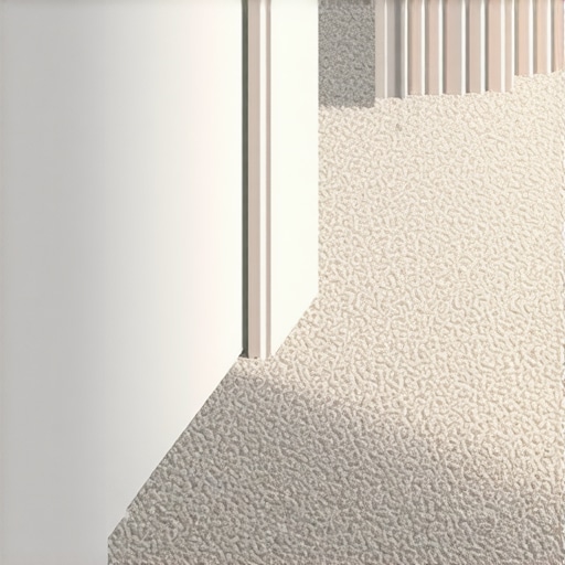 Close-up of a seamless transition between baseboard and carpet showing textures and details