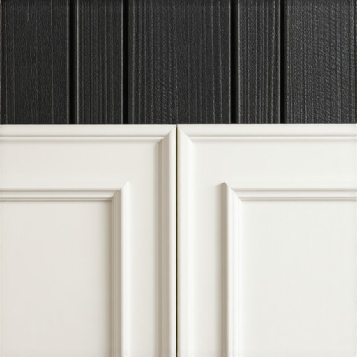 Close-up of custom molding installation with textured finishes