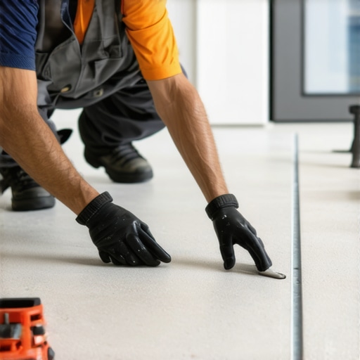 Professional measuring and installing tiles for flawless flooring