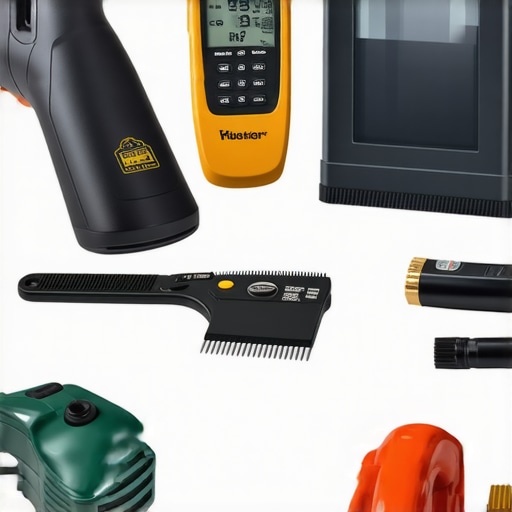 Tools for maintaining flooring and shower surfaces, including moisture meter and steam cleaner.