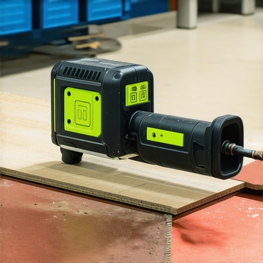 Professional Tools for Flooring and Baseboard Maintenance Laser level and oscillating multi-tool used for flooring installation and maintenance.