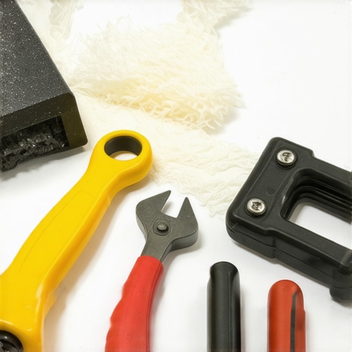 Technician inspecting and leveling a subfloor with moisture meter and level