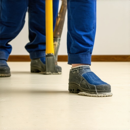 Professional installing flooring with careful subfloor prep