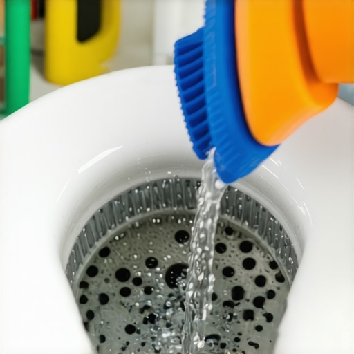 Close-up of hand removing shower drain cover for inspection