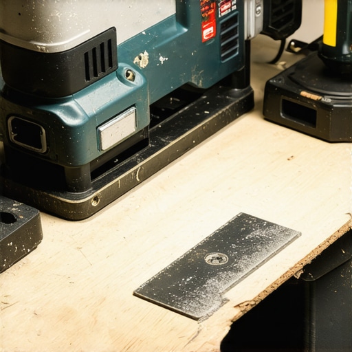 Professional tools including nailer, laser measure, and scraper used in advanced home renovation projects.