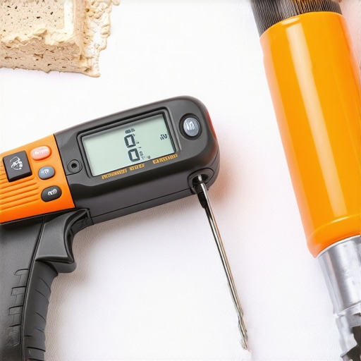 Homeowner inspecting and repairing shower fixtures with advanced tools