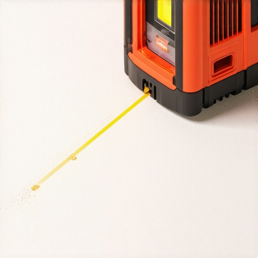 Advanced Tools for Home Maintenance Person using laser level and caulking gun for home improvement projects