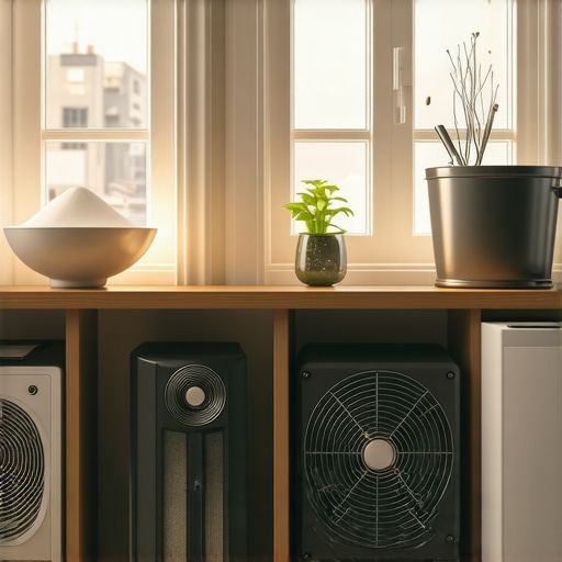 Room with windows open, fans running, bowls of baking soda, and an air purifier to showcase odor removal methods