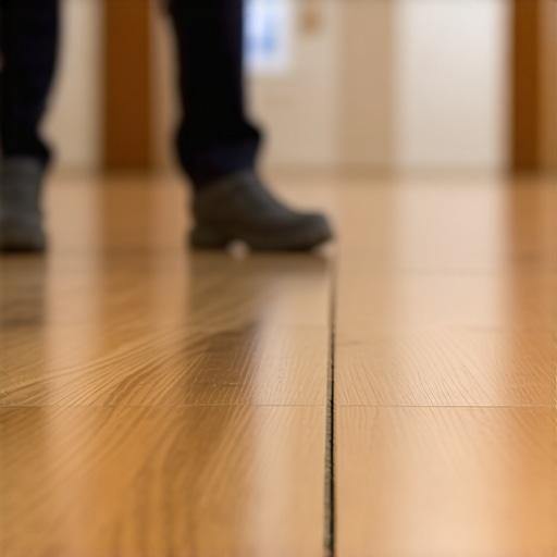 Expert flooring installation emphasizing subtle nuances Close-up of flooring with expansion gaps and detailed measurements for professional finish.