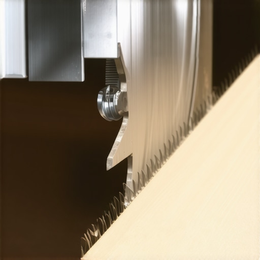 Precision Bevel Cut with Miter Saw Close-up of a miter saw cutting beveled edges on baseboard to create perfect outside corners.