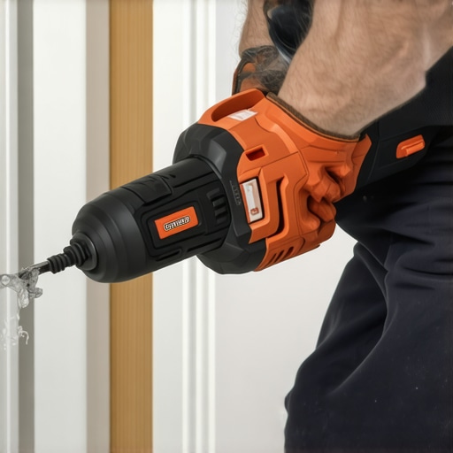 A multi-tool being used to trim and sand baseboards in a home renovation setting