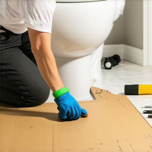 The Cardboard Template Trick for Cutting Perfect Vinyl Planks Around Toilets