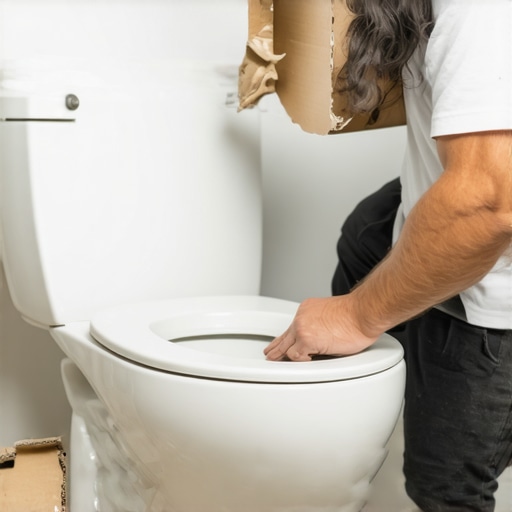 The Cardboard Template Trick for Cutting Vinyl Around Odd-Shaped Toilets