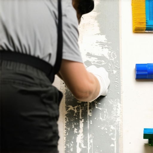 Expert flooring installation tips A professional flooring installer preparing a subfloor with proper tools and moisture testing for durability.