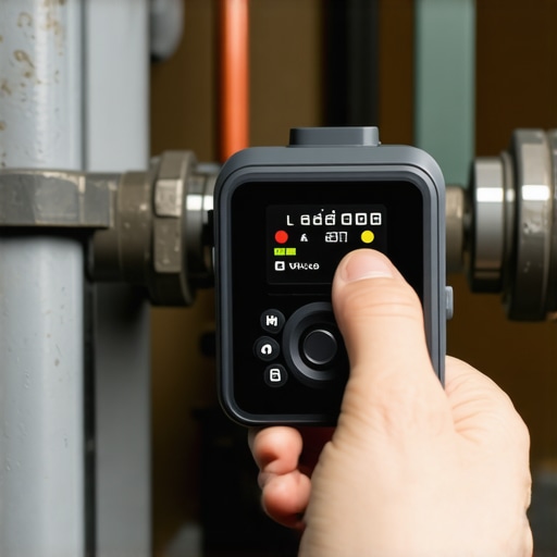Professional drain camera inspecting bathroom pipes