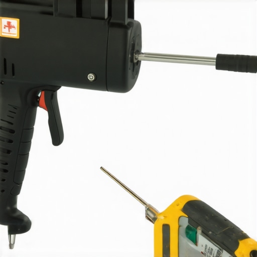 Top tools for maintaining flooring and showers Caulking gun and moisture meter used by a contractor in a home renovation