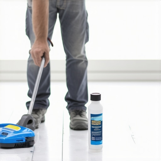 Effective Maintenance Tools for Shower and Floor Care A steam cleaner and silicone sealant applied in a bathroom to maintain tile and shower integrity.
