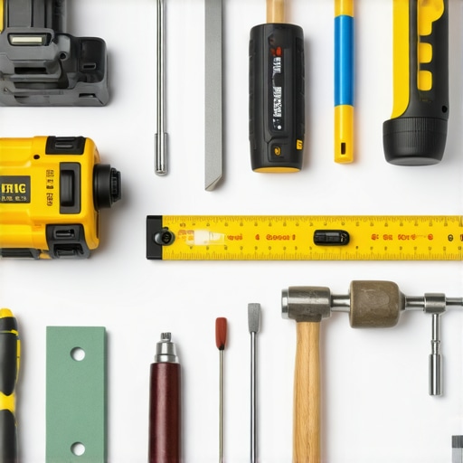 Essential Home Renovation Tools A collection of high-quality tools used for home renovation projects.