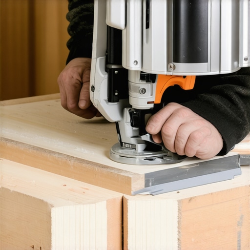 Pro-level Miter Cuts for Bulky Baseboards Close-up of a person making precise miter cuts on thick baseboard using a saw