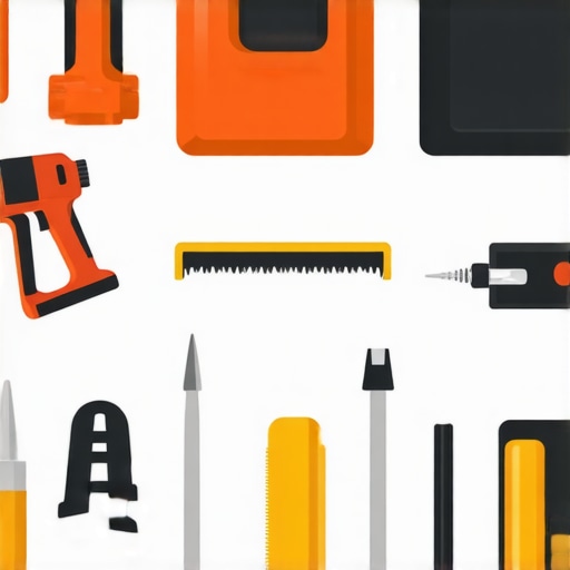 Professional Home Maintenance Tools A well-organized collection of essential tools for flooring, shower, and baseboard maintenance.