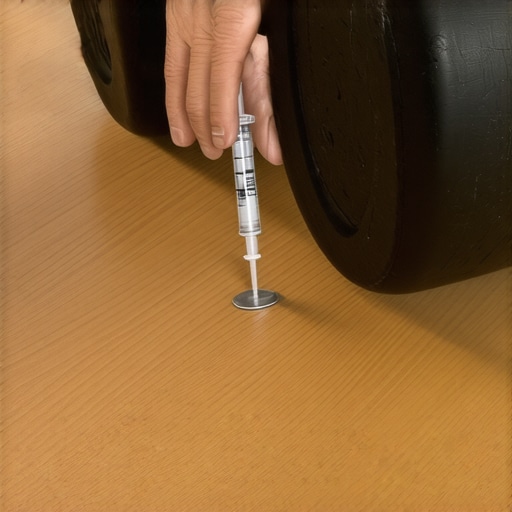 Technique for injecting glue into hollow spots under vinyl plank flooring.