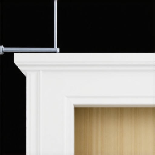 Close-up of cross-nailing technique on a white baseboard
