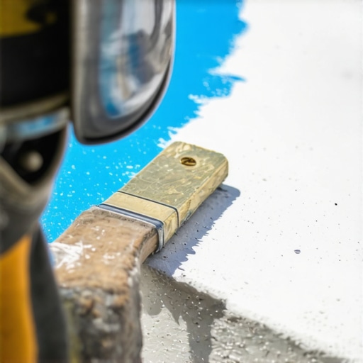 A professional applying liquid membrane to a shower curb for waterproofing.
