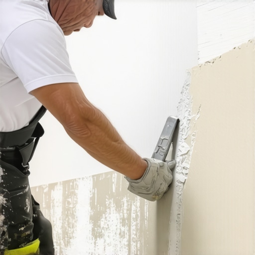 Close-up of the back-buttering technique for flooring installation