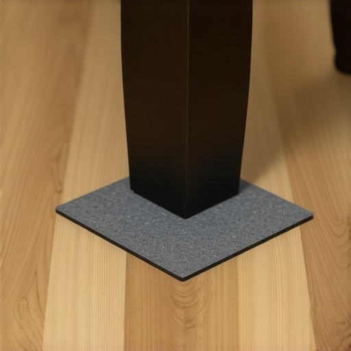 Applying protective felt pads to furniture legs Close-up of felt pads on furniture to protect luxury vinyl flooring