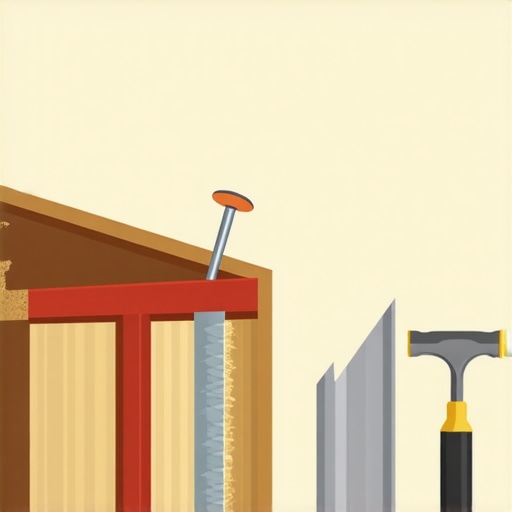 Diagram showing baseboard nail near a water pipe
