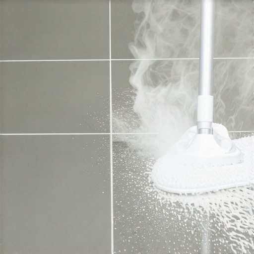 Microfiber mist cleaning method on matte tiles