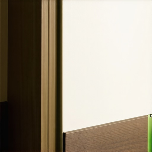 Diagram of baseboard being nailed into a wall stud above a floating floor to allow for expansion.