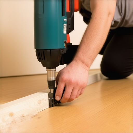 Correct Baseboard Installation with Expansion Gap Close-up of baseboard installation showing the necessary gap for floor expansion.