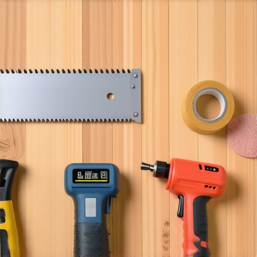 Essential Tools for Flooring Maintenance and Installation A collection of professional flooring tools including saw blades and moisture meters on a wooden floor.