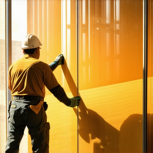 Installing UV Window Film Protection Applying protective window film to block UV rays and prevent flooring from fading.