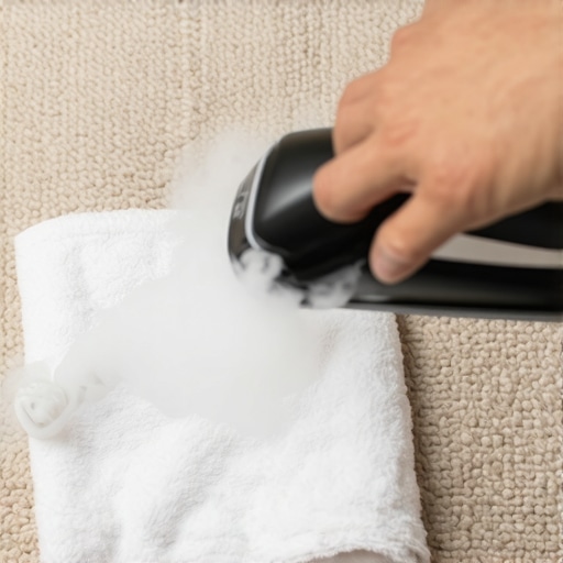 How to use a steam iron and towel to remove carpet dents safely.