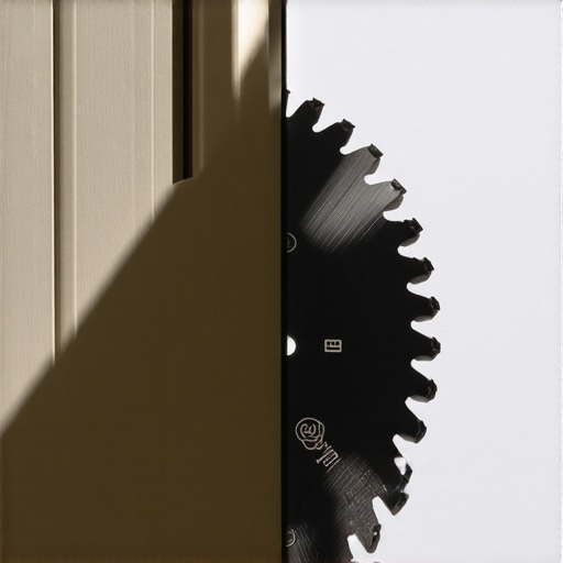 A miter saw performing a back-cut on white baseboard trim to ensure tight corner joints.