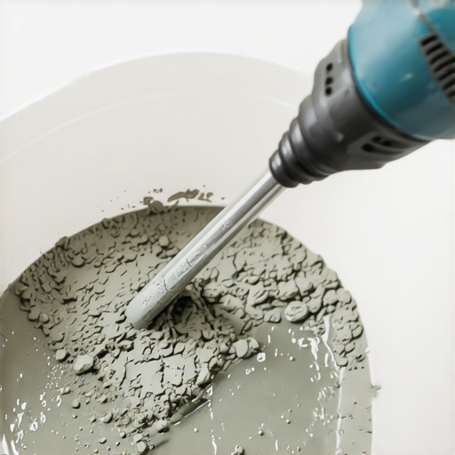 Mixing self-leveling compound to the perfect consistency A high-torque drill mixing floor leveler in a bucket to ensure a smooth flooring installation.