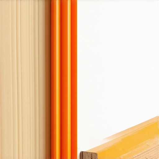 Precision Spacing for Flooring Expansion Close-up of plastic spacers maintaining an expansion gap during laminate flooring installation