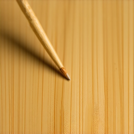 Precision repair of engineered hardwood splintering Applying wood glue with a toothpick to a frayed floor edge