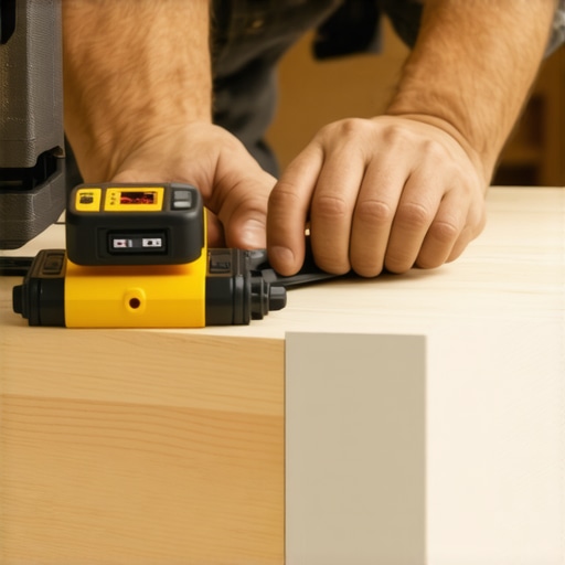 Professional Baseboard Installation Techniques Carpenter aligning baseboard trim with a laser level for precision