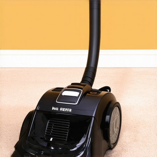 Professional Carpet Maintenance Tools A high-end vacuum cleaner being used on a well-maintained carpet
