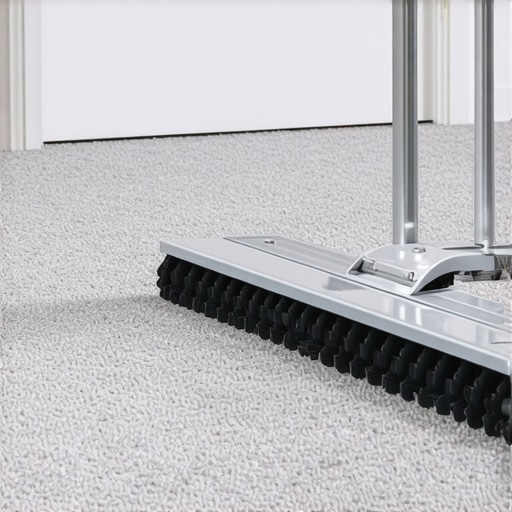 Carpet installation using a professional power stretcher for flat results