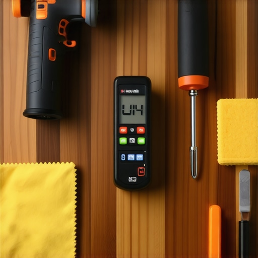 Professional Flooring Maintenance Tools High-quality tools for flooring repair and maintenance including a multi-tool and moisture meter.