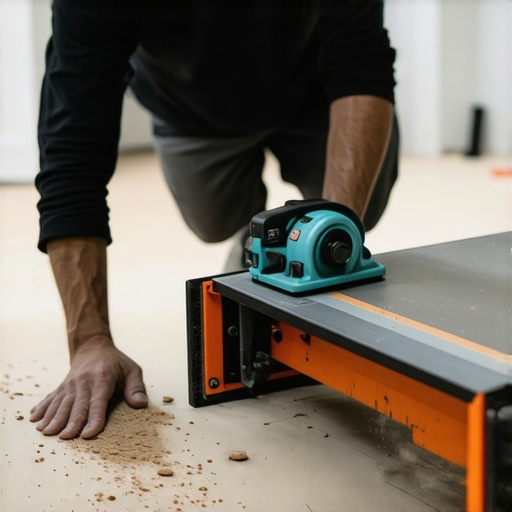 Using a guillotine-style cutter for luxury vinyl plank installation