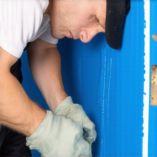 Sealing Waterproof Foam Panels Applying sealant to foam wall panels for a waterproof shower installation.