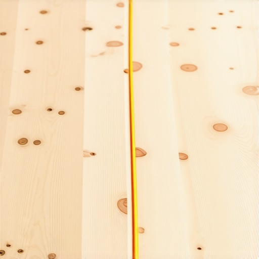 Setting a string line for hardwood flooring Nylon string line used as a straight edge guide for hardwood floor installation