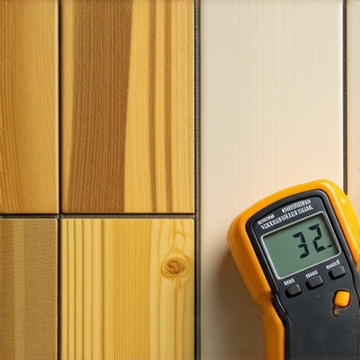 Professional digital moisture meter checking floor humidity levels.